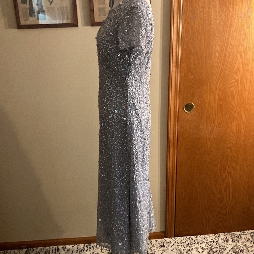 Adrianna Papell platinum beaded sequin dress sz 10 - Picture 4 of 8